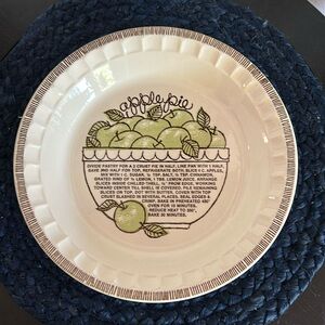 Vintage Royal China by Jeanette Apple pie recipe pie plate.